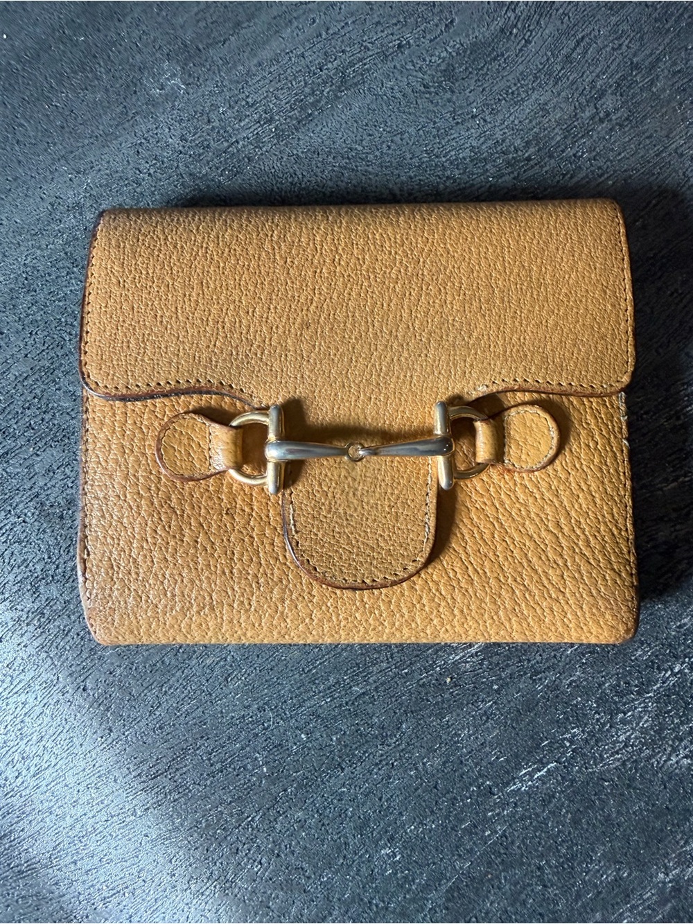 Vintage Gucci project piece wallet in yellow and gold hardware